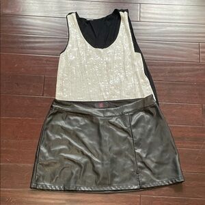 No Boundaries Black Faux Leather Skort Mini Skirt Shorts Size XL